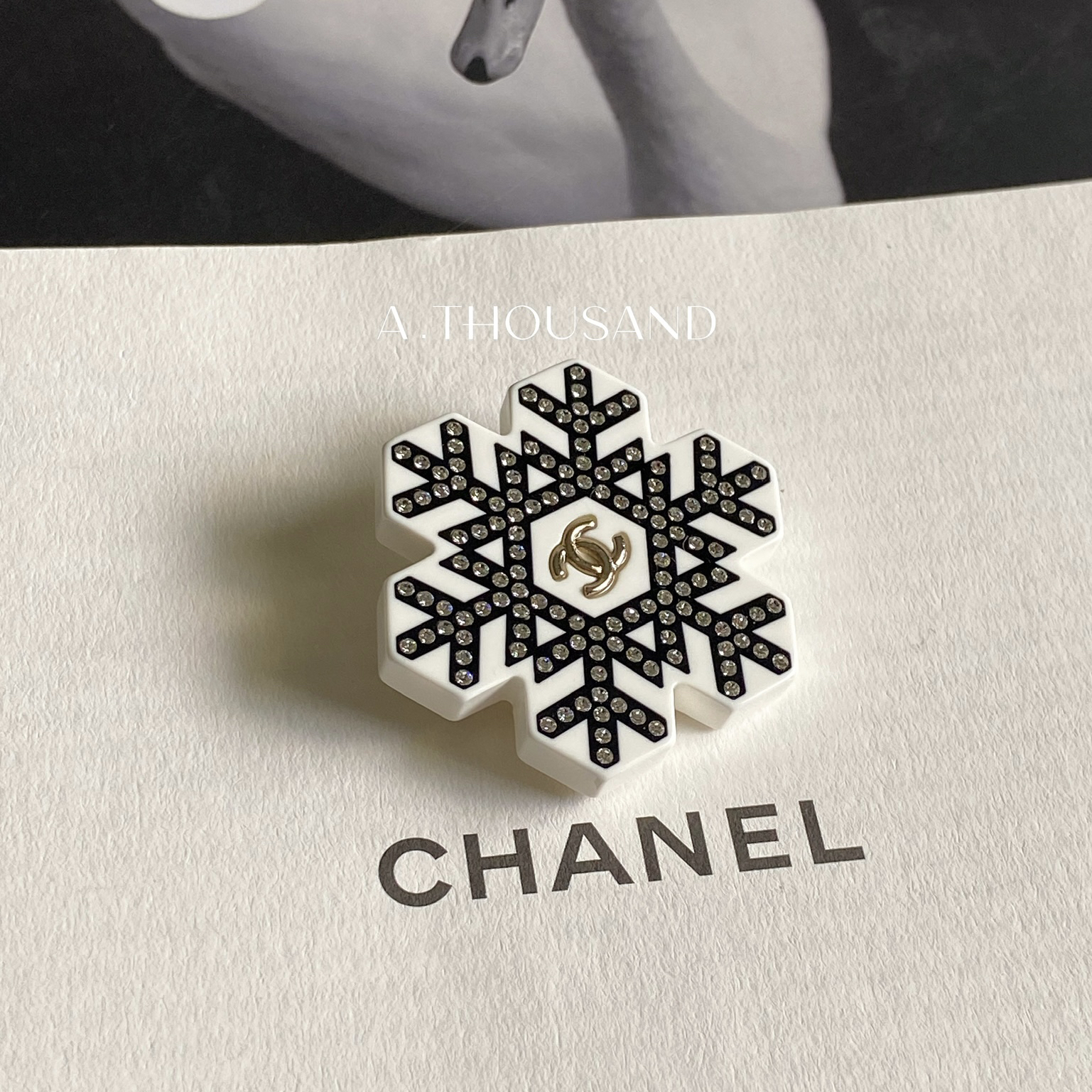 95新 Chanel/香奈儿 亚克力雪花钻钻胸针-69425228