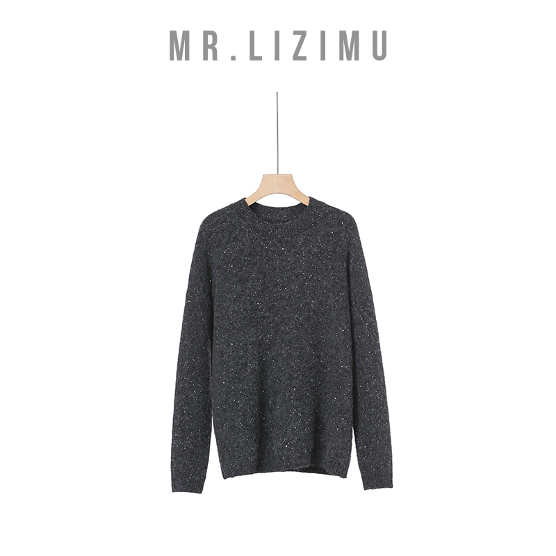 李子木先生毛衣时尚重工气质纯色老钱风毛衣新款休闲百搭亮片毛衣