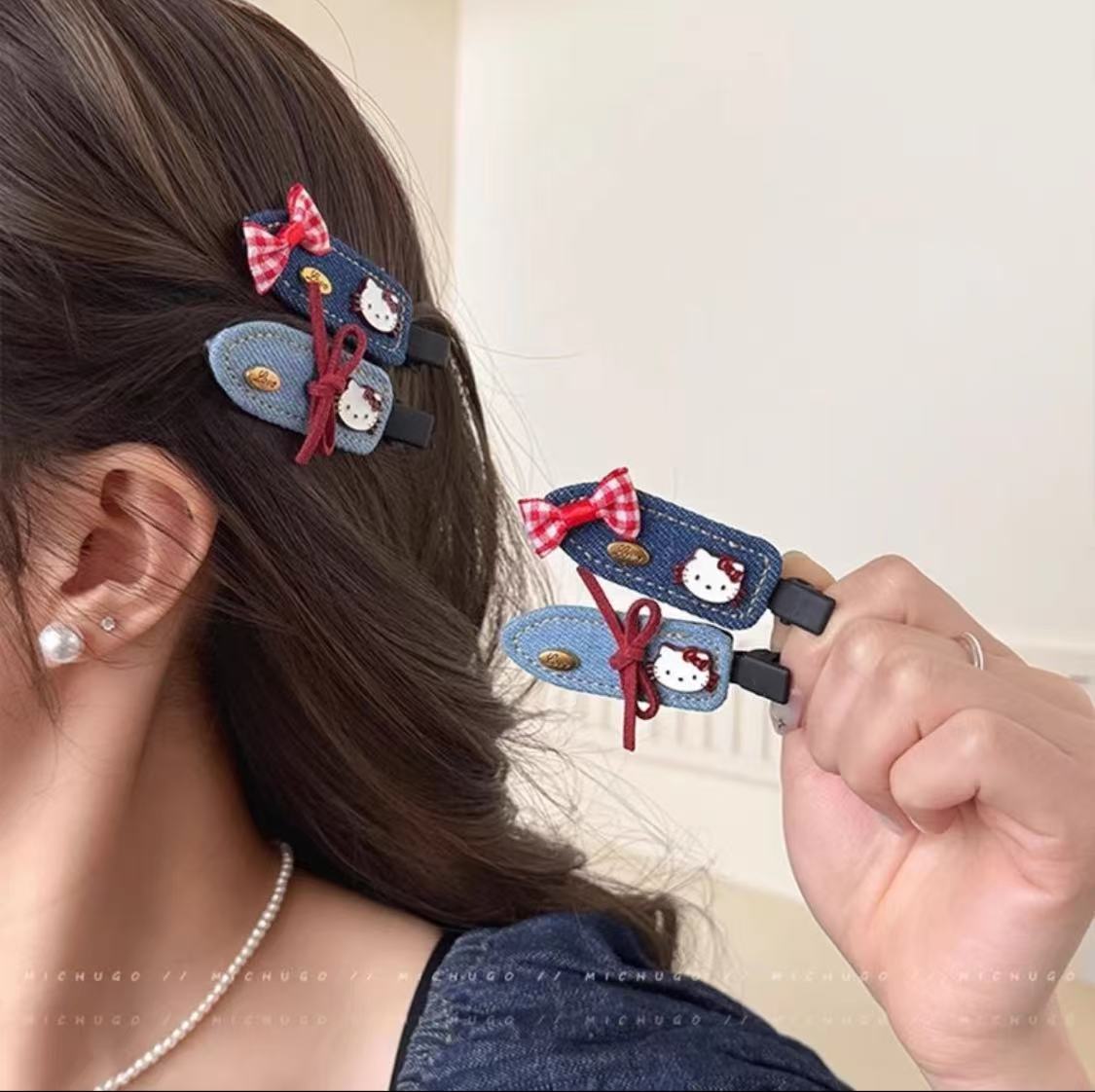 2025新款闪亮发夹精致时尚无痕领结夹鸭嘴夹刘海夹碎发卡发饰侧