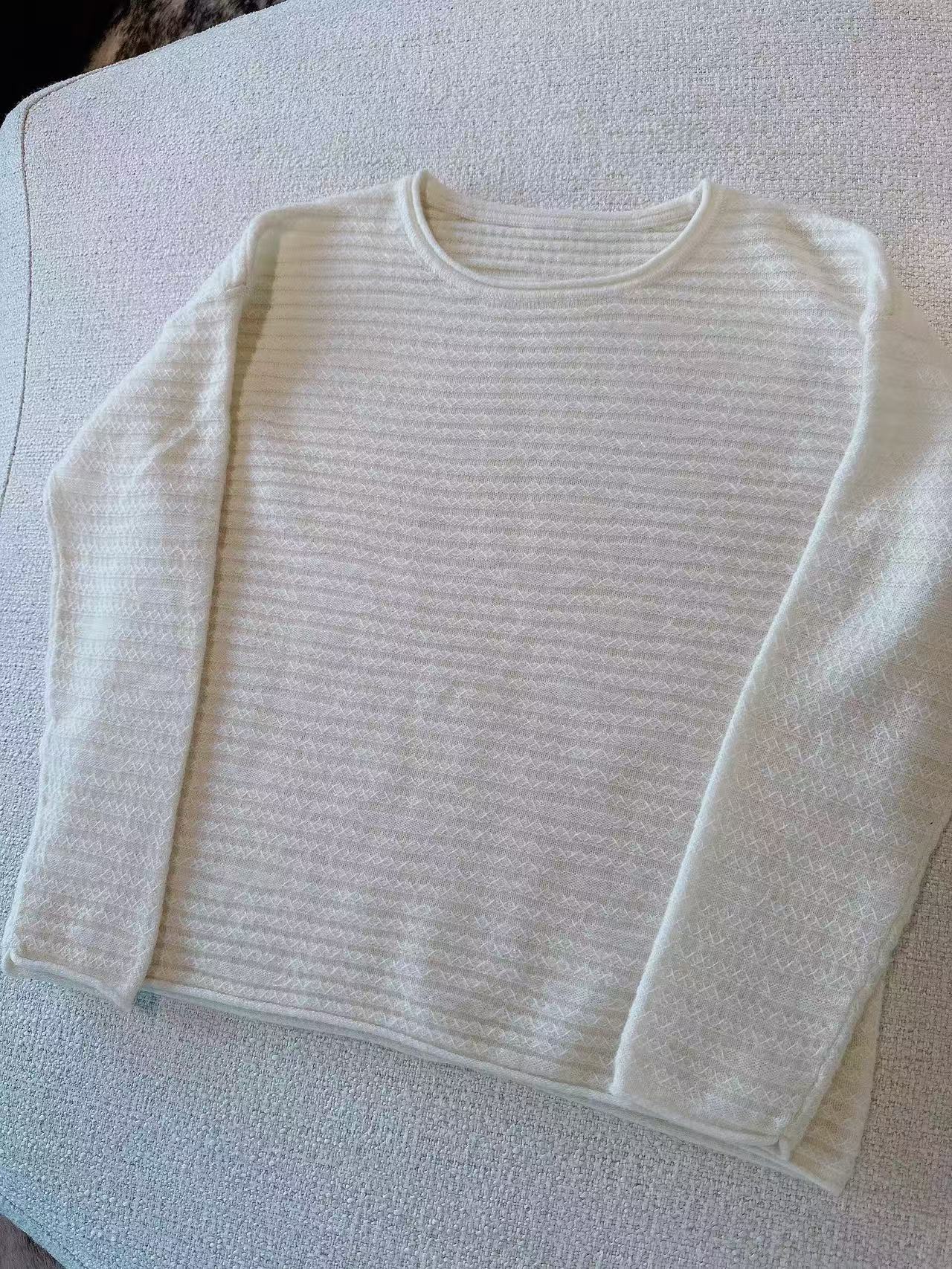 SENSE 25年 美丽诺羊毛镂空提花毛衫