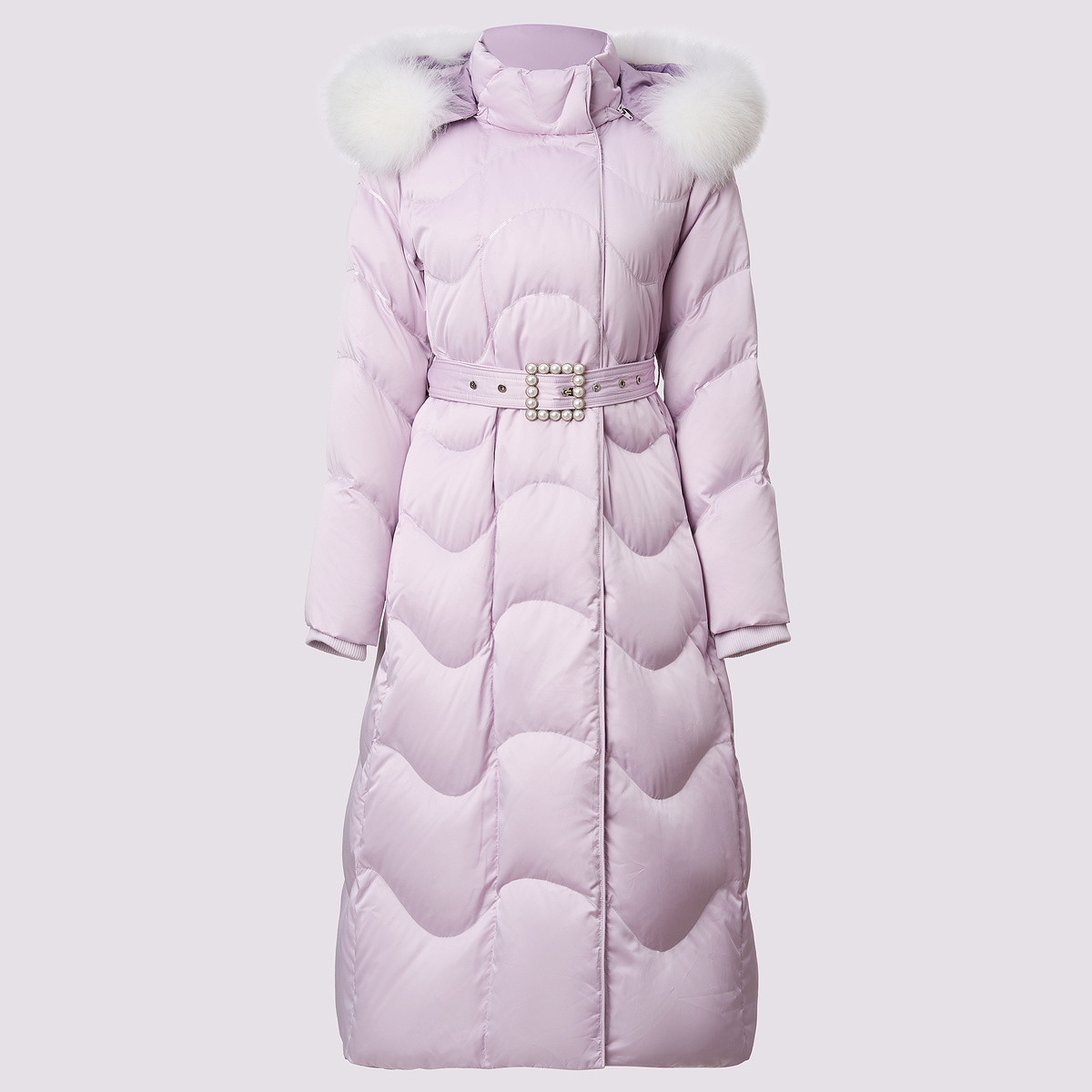 MAXRIENY立领长款收腰长款日字扣收腰设计冬保暖外套女