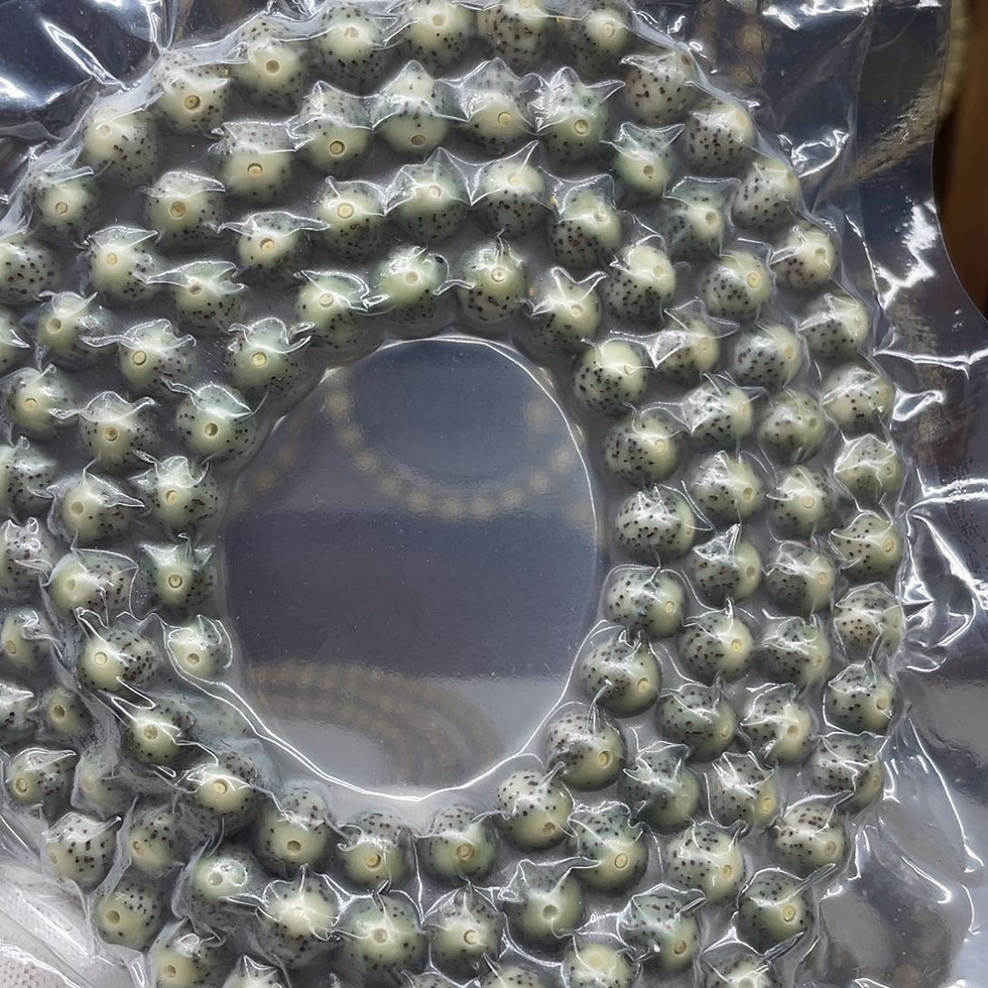 白***孩星月菩提手串9圆珠，一线天