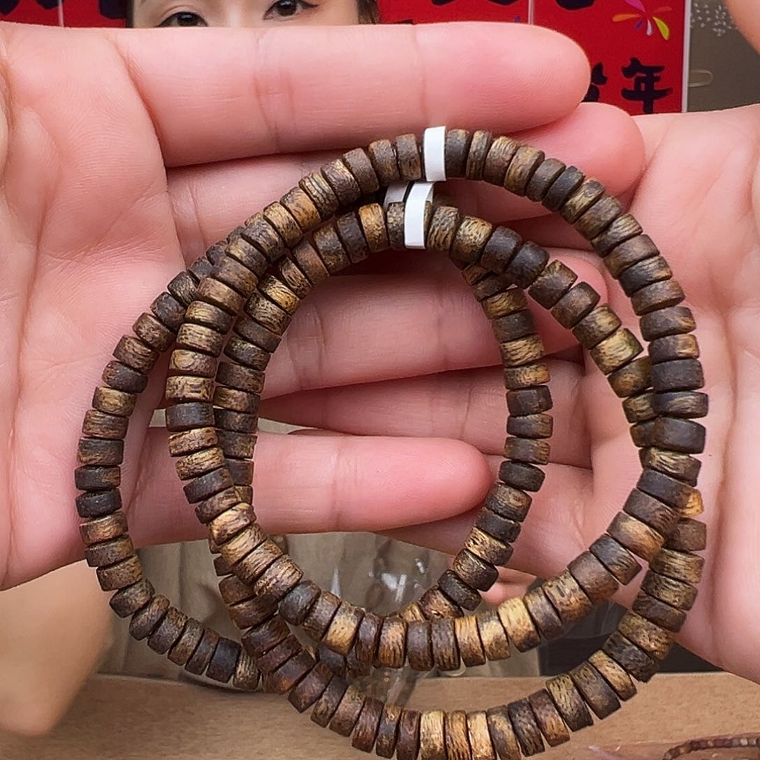 沉香手串海南莺歌绿奇楠陆河算盘珠多样性发货一条