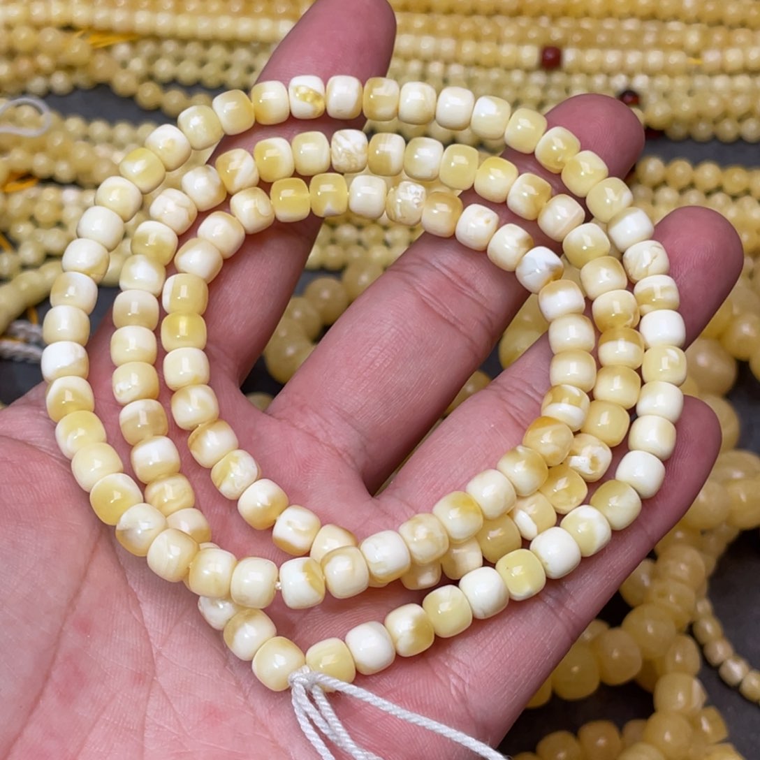 蜜蜡裸石未镶嵌蜜蜡佛珠6.5mm