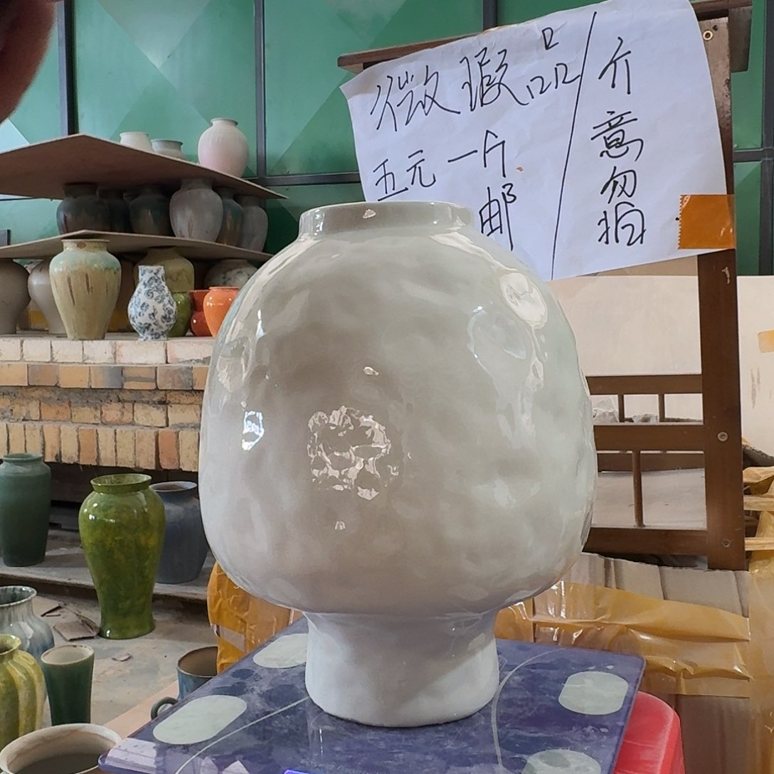 景德镇陶瓷花瓶白色大头