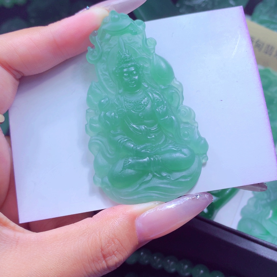 定制翡翠未镶嵌天然缅甸翡翠A货毛货挂件