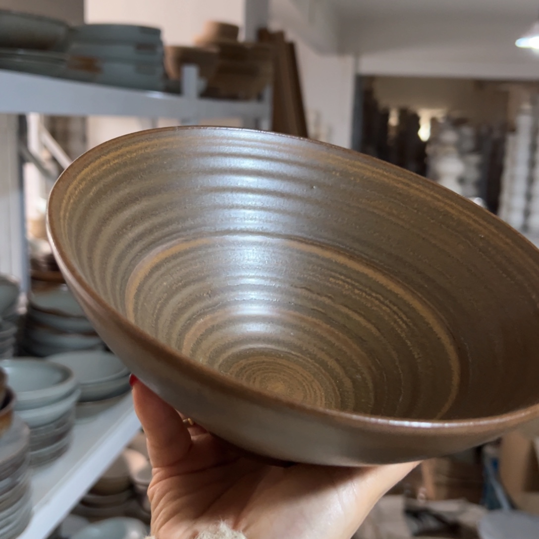 福利陶泥裸色8寸锥子碗（单只装）