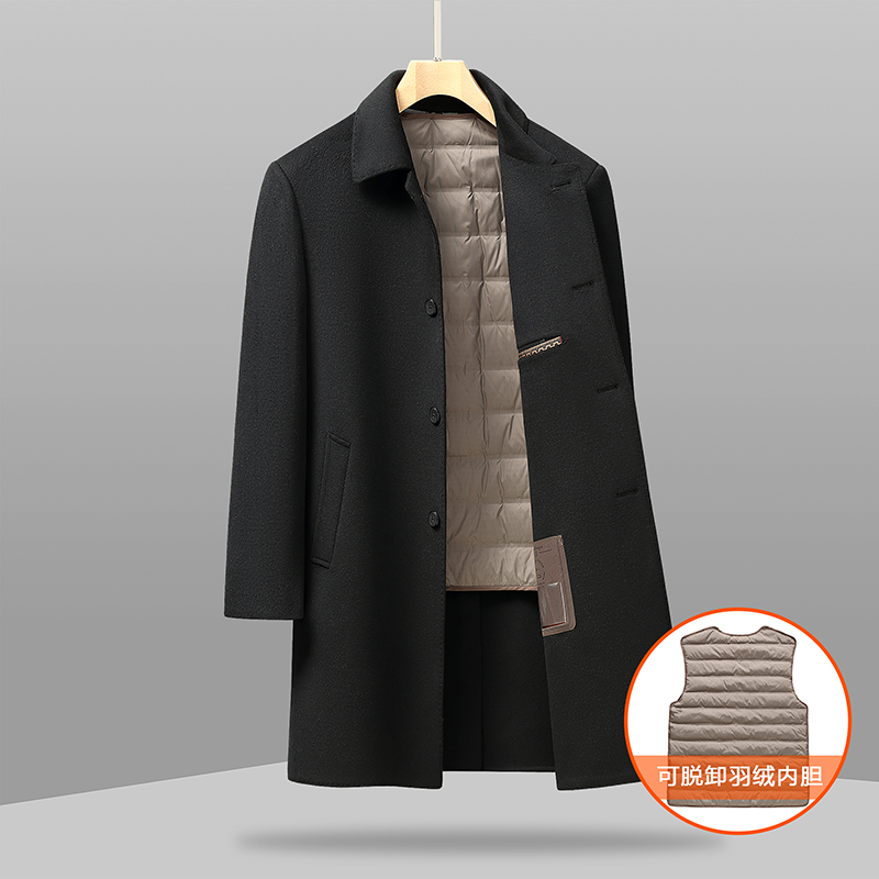 【郭有样轻奢风推荐】冬季新款休闲百搭双面呢中长款毛呢大衣外套