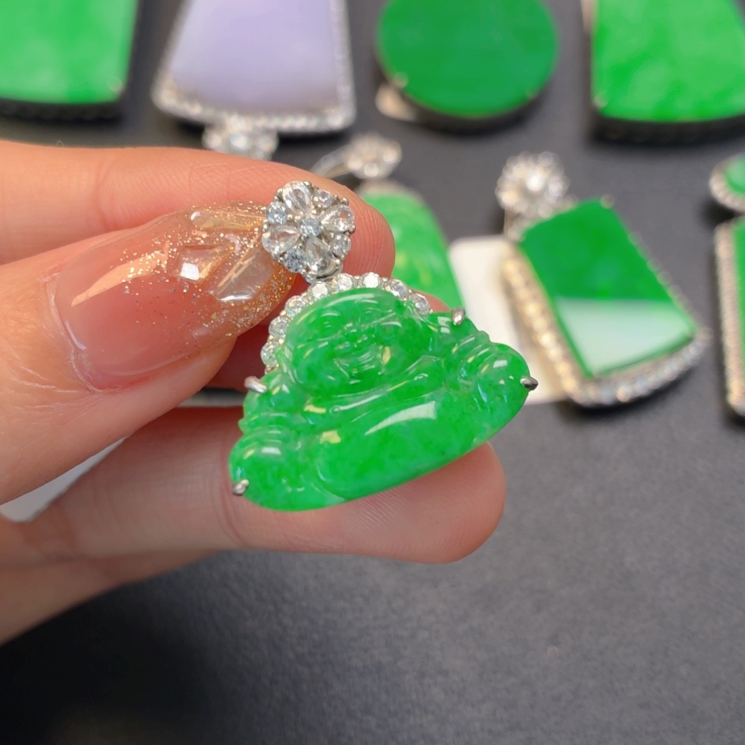 翡翠银S925镶嵌颈饰