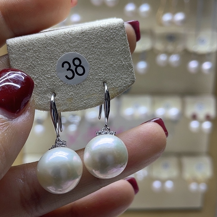 淡水珍珠耳饰银S925镶嵌