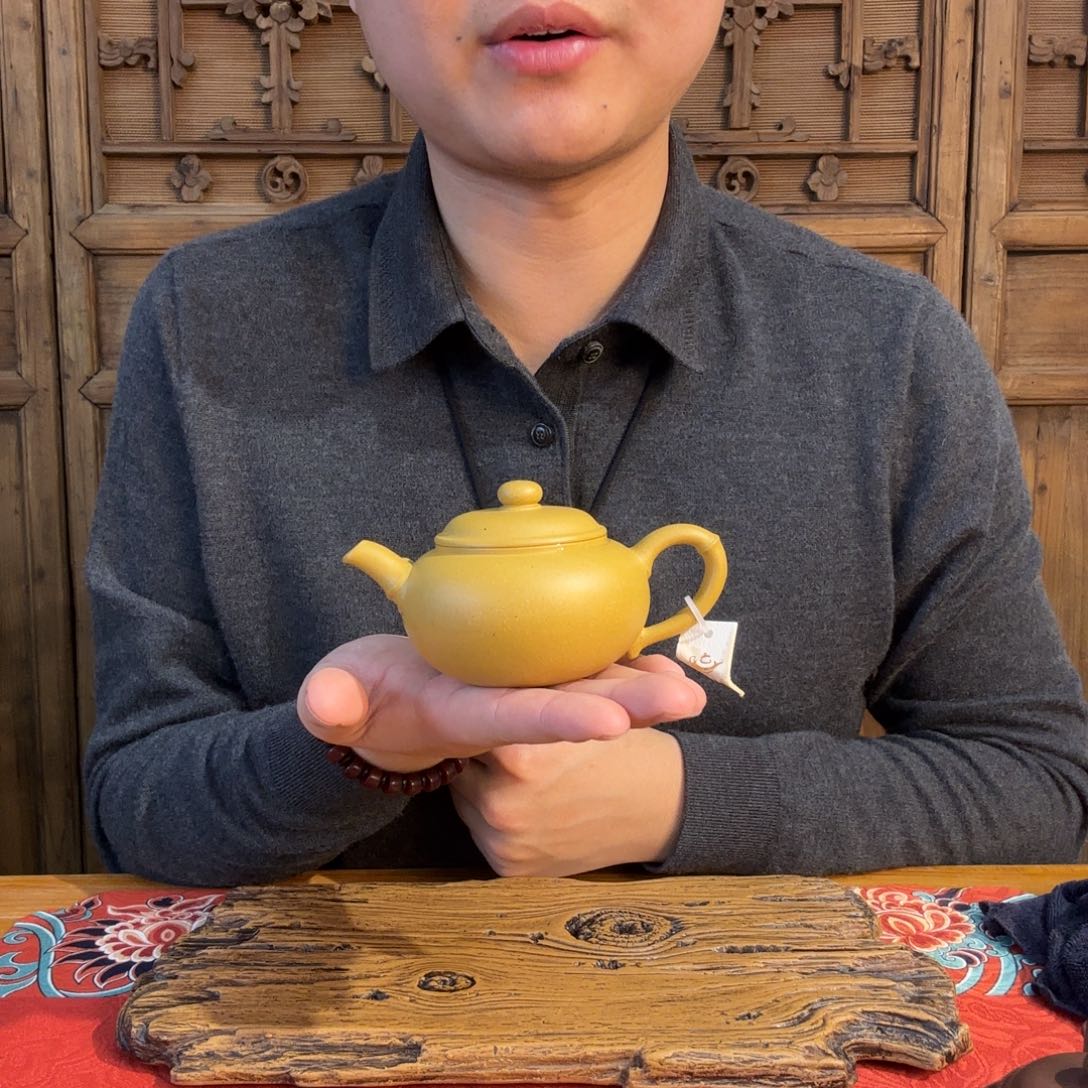 紫砂茶壶淡***雅黄段影趣150cc