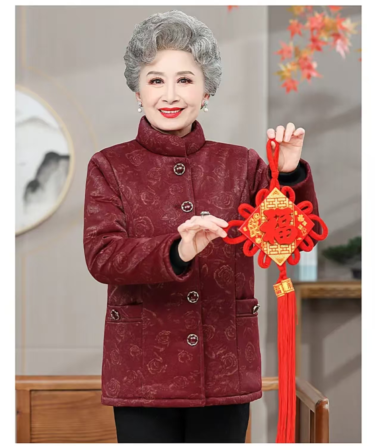 中老年棉袄老年人冬季加绒加厚保暖洋气妈妈装老奶奶装气质