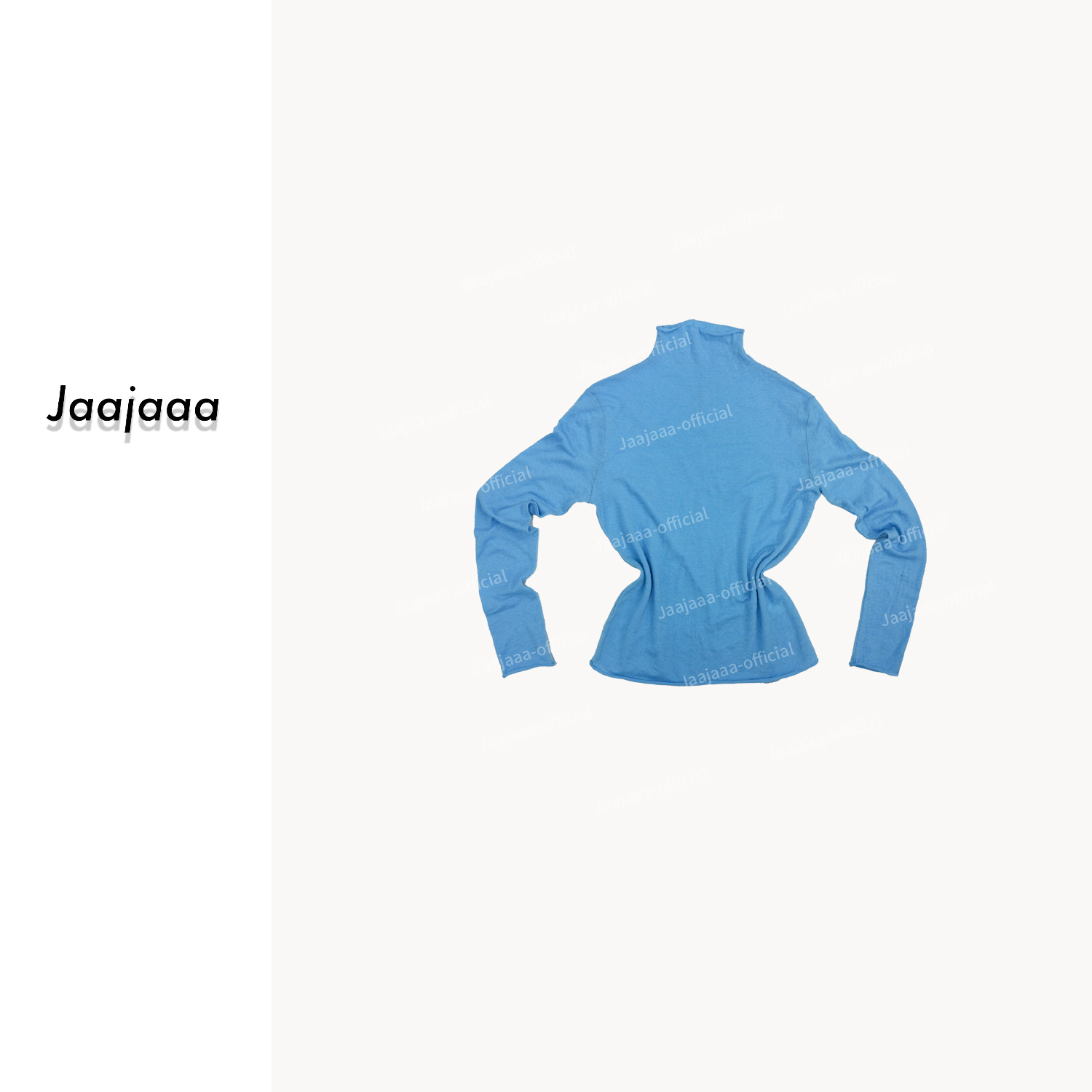 Jaajaaa蓝海鲸落 冬季小众百搭设计纯色通勤显瘦羊毛打底衫/TCF