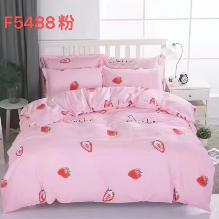 【四季款】纯棉斜纹布料，粉色草莓