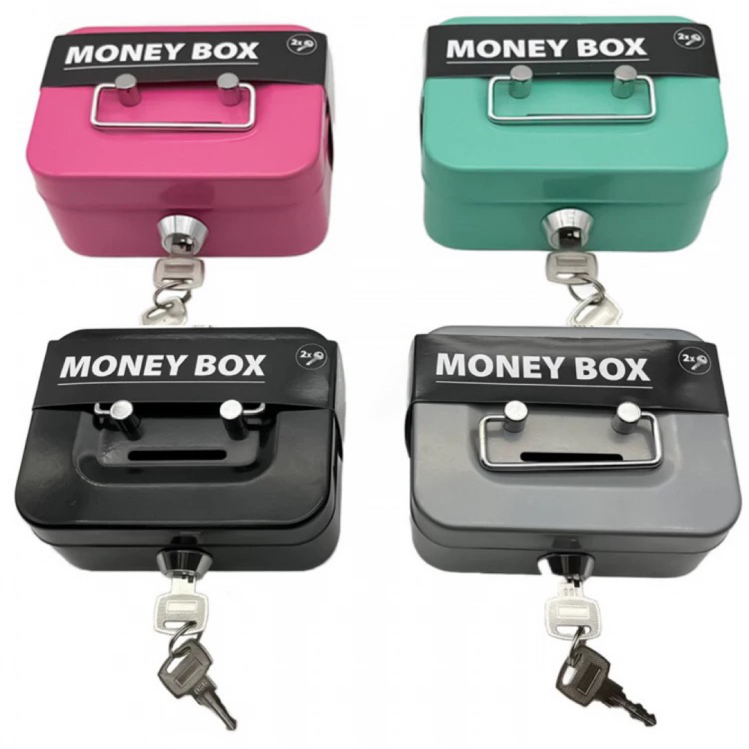 颜色不挑铁艺存钱罐针线盒带2把钥匙