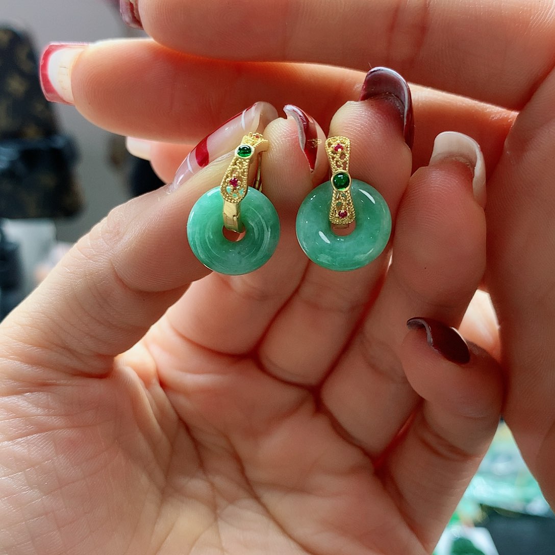 【闪购商品】翡翠耳饰银S925镶嵌，