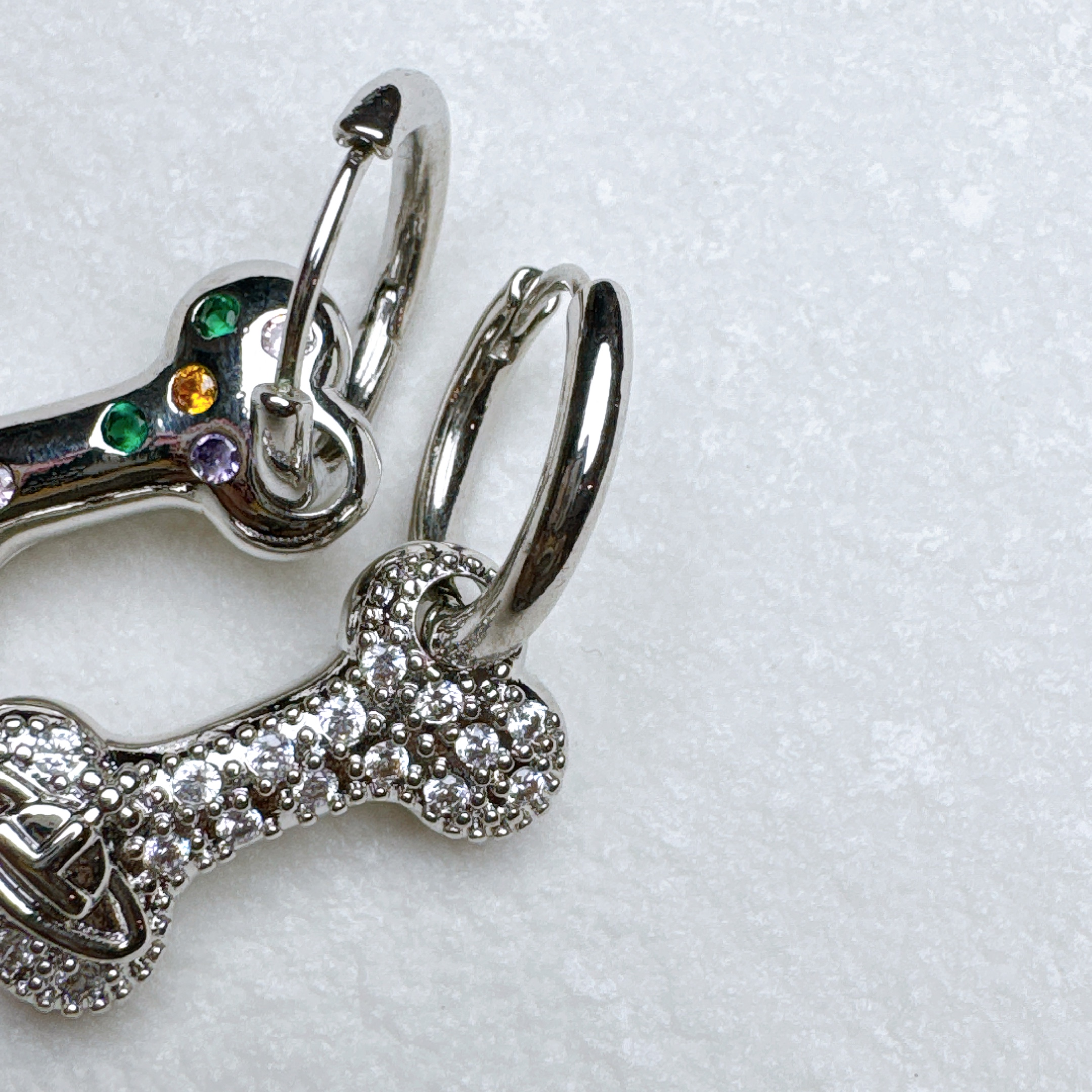 铜合金锆石耳饰 【雨桐高奢饰品】耳环LWW48L27