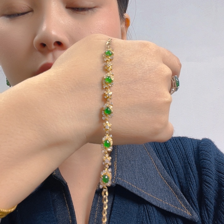 翡翠银S925镶嵌吊坠(不含链)