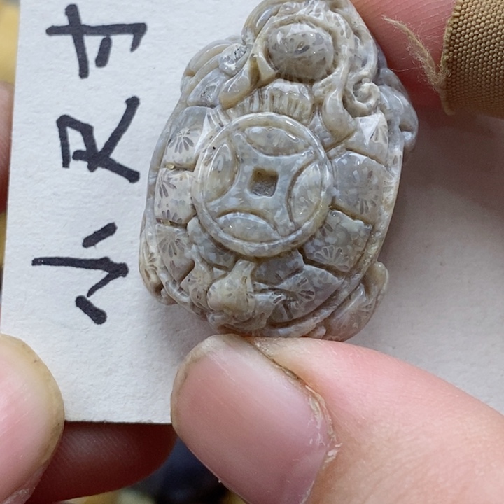 颈饰未镶嵌硅化珊瑚（珊瑚玉）