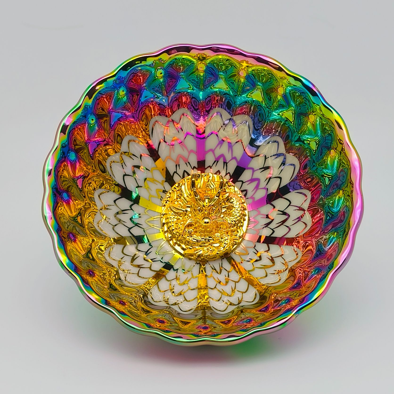 七彩龙鳞金龙头  陶瓷主人杯  名器轩陶瓷