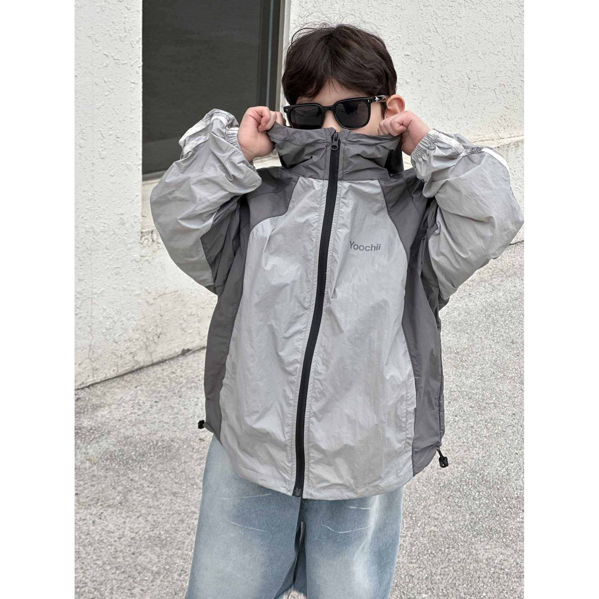in 爱：qm25夏季儿童韩版防晒衣夏季薄款男童拼色防晒服25179