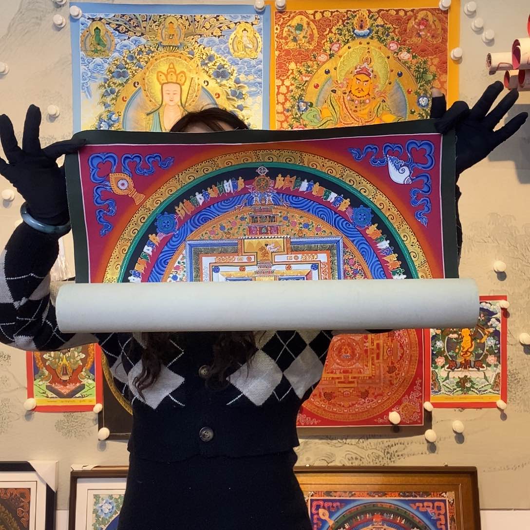 卷轴画纯手绘坛城唐卡50厘米左右