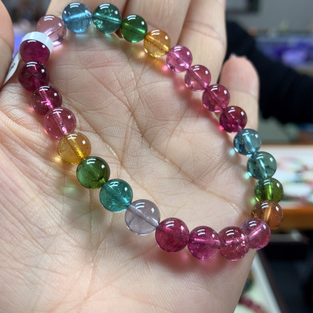 碧玺手链未镶嵌D**i7.5毫米左右