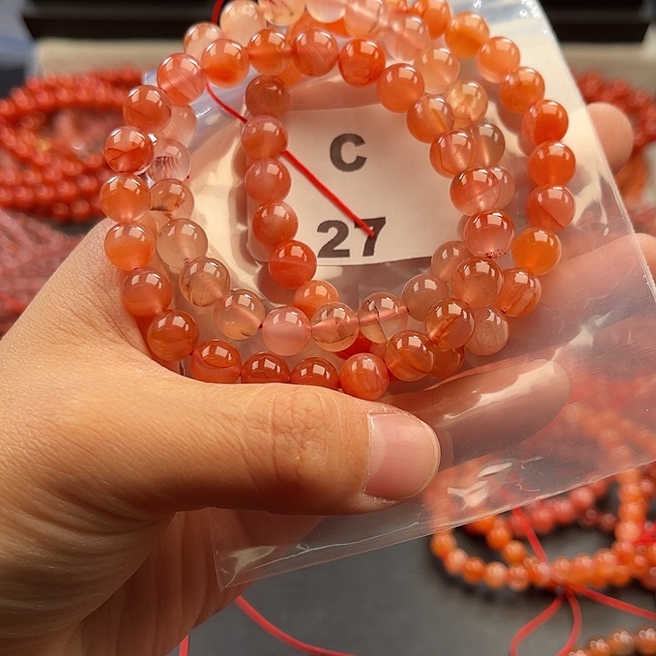 南红玛瑙未镶嵌多样性发货默认微瑕称重8mm3条