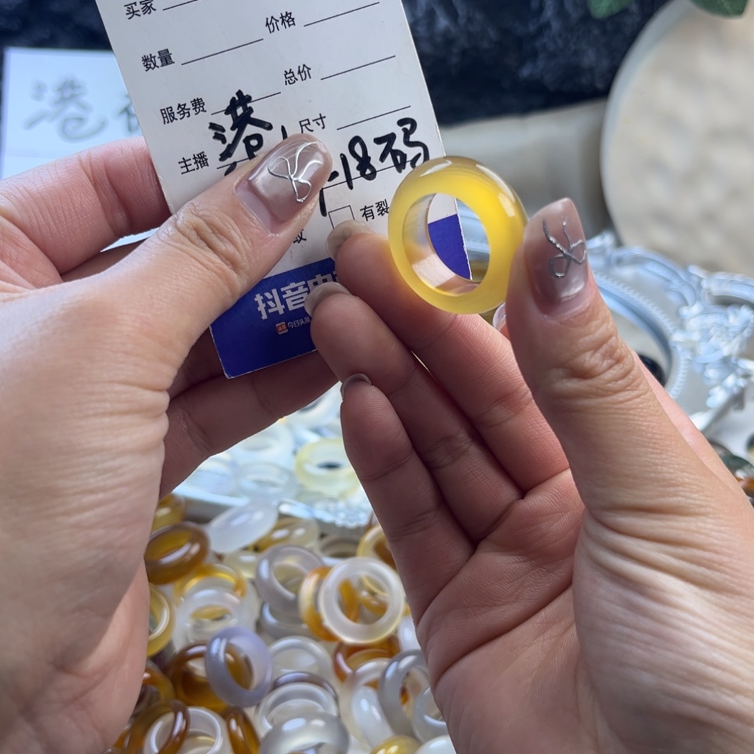 玛瑙/玉髓未镶嵌戒圈69