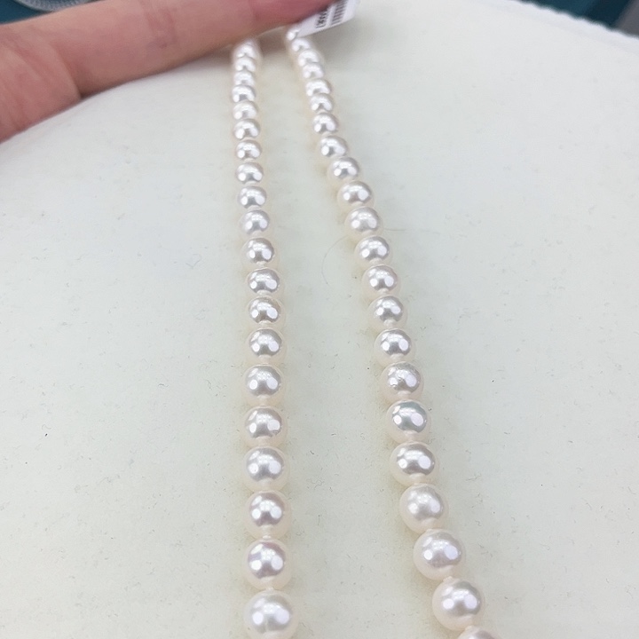 淡水珍珠颈饰银S925镶嵌卡8极光冷白高品