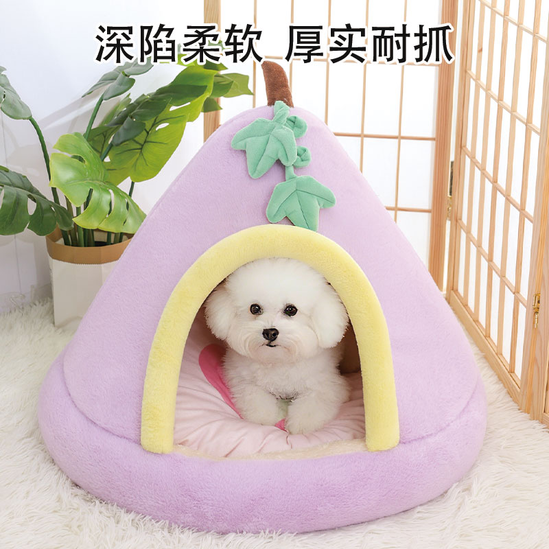 四季通用半封闭加厚保暖猫窝狗窝适合小型犬猫咪睡觉专用