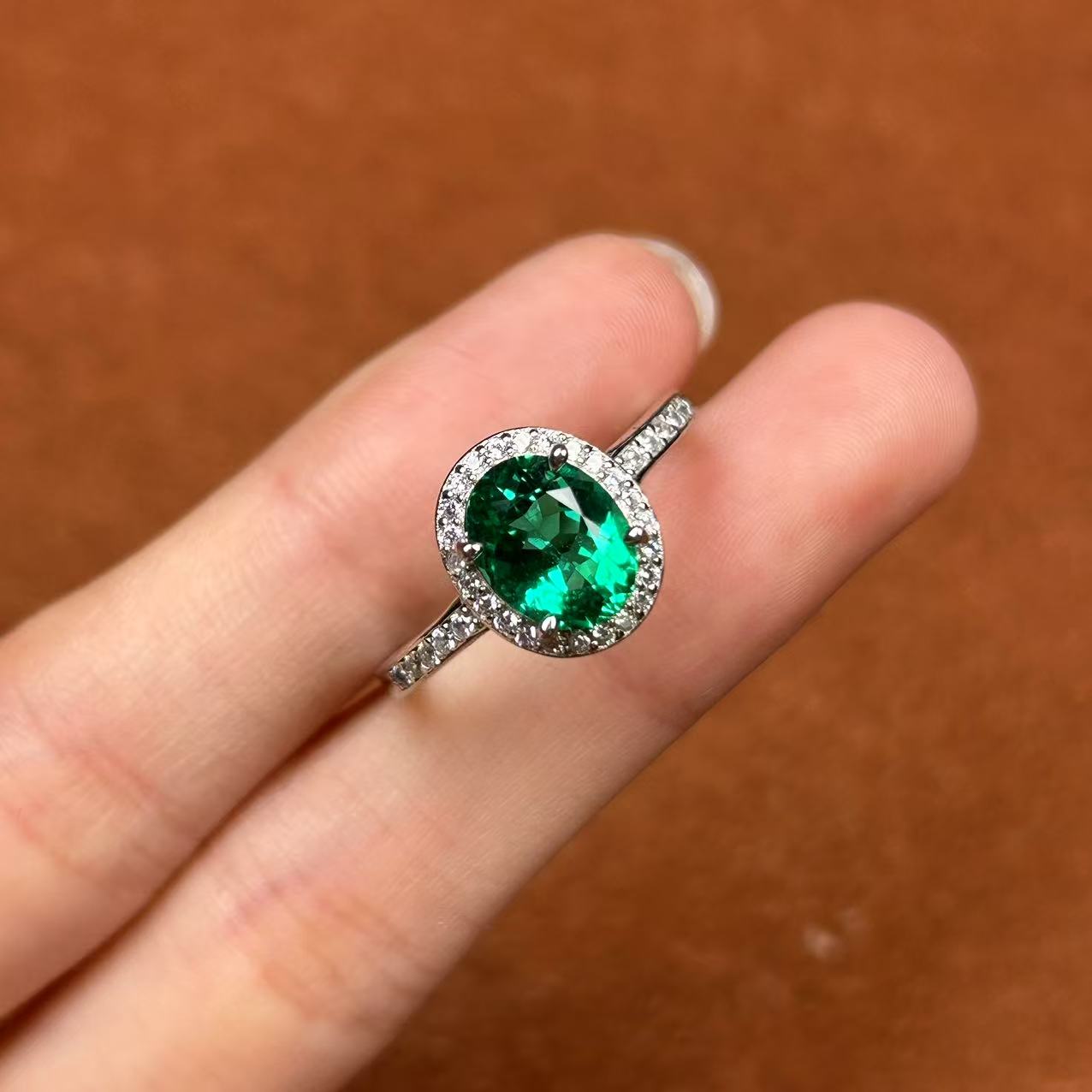 阿鲁沙-典藏培育木佐祖母绿-精工银镀厚金戒指484