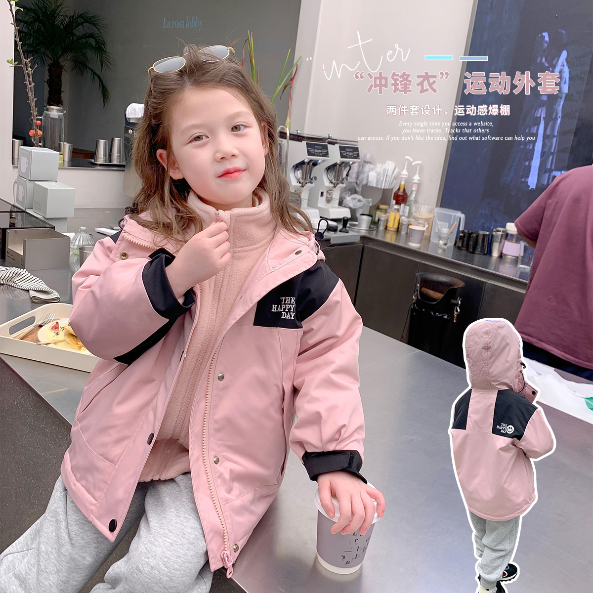 【沫沫妈】女童冬季2022新款套装儿童保暖两件套22DS0300