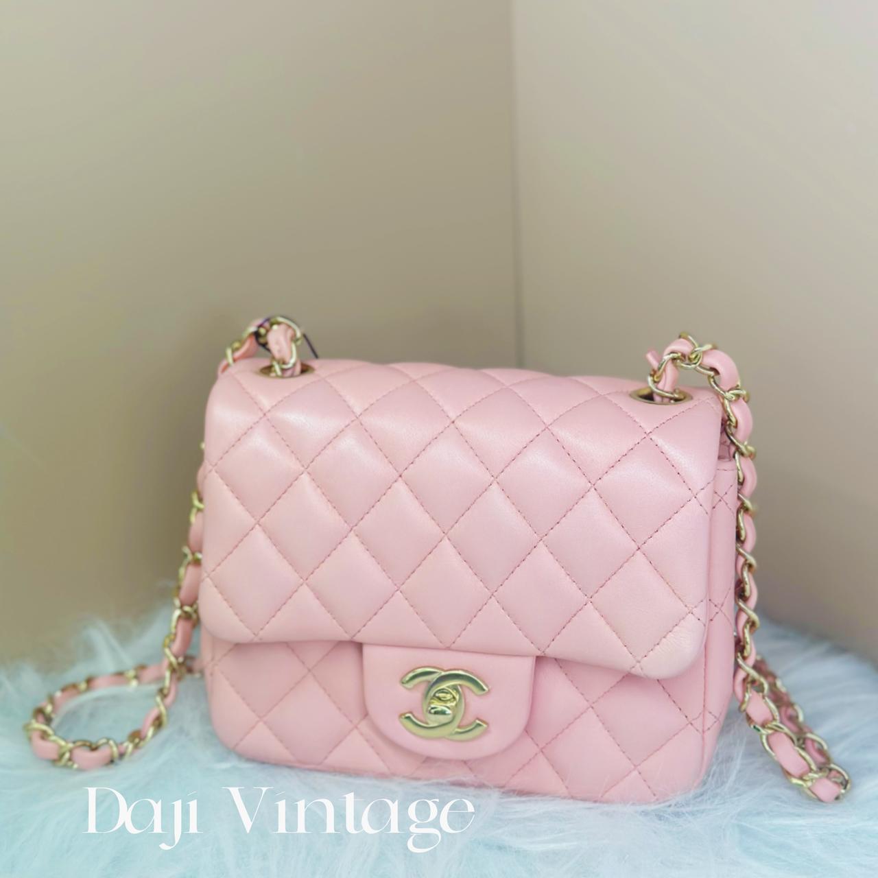 99新 Chanel/香奈儿 大吉中古/香奈儿粉色方胖子斜挎包
