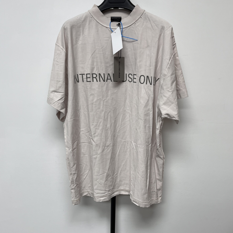 未使用 Balenciaga/巴黎世家 字母印花圆领短袖T恤 01897