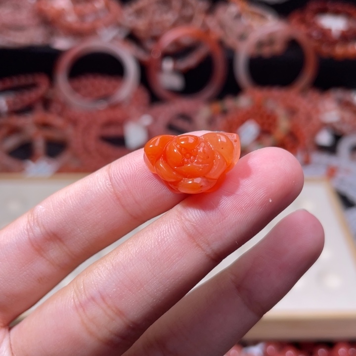 南红玛瑙未镶嵌配饰手串三角莲花2407打孔备注