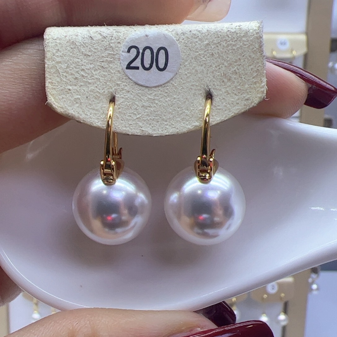 淡水珍珠耳饰银S925镶嵌