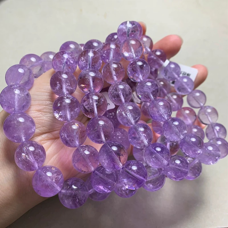 天然梦幻薰衣草紫水晶手链淡紫水晶单圈手串