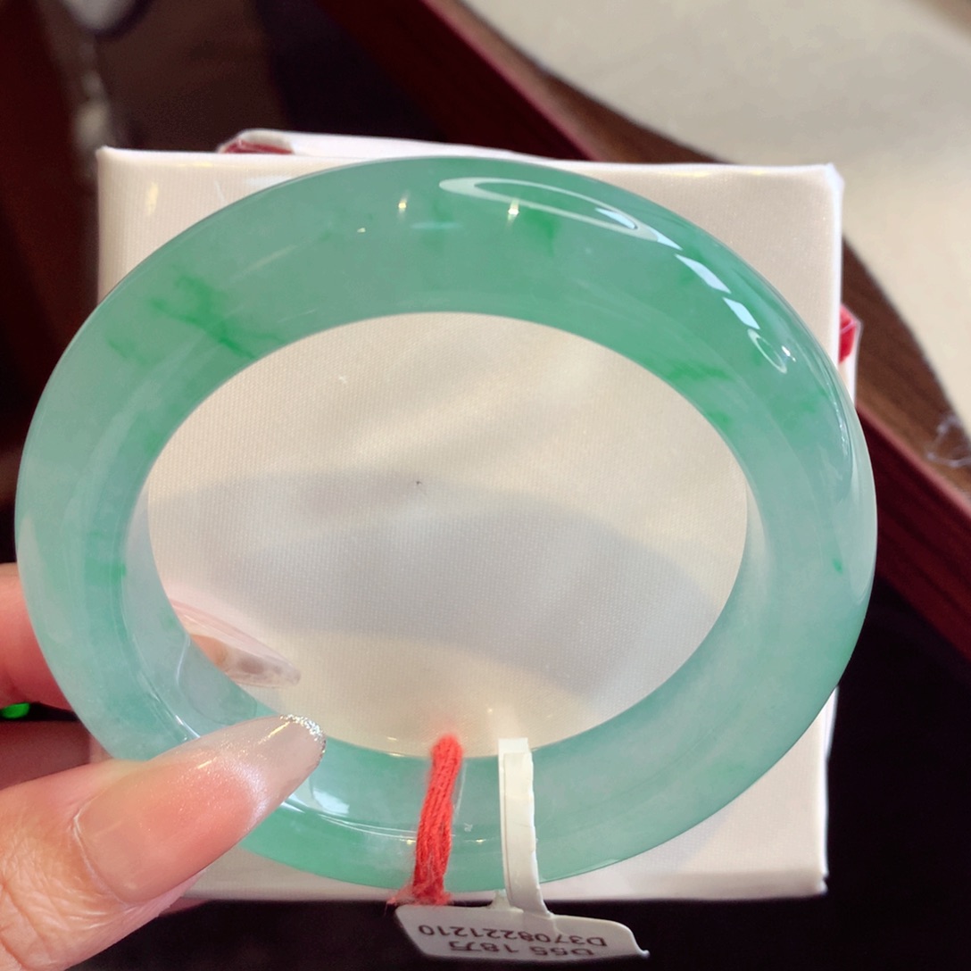 未镶嵌手镯翡翠55正圈厚装肥美 冰绿飘翠（16号）