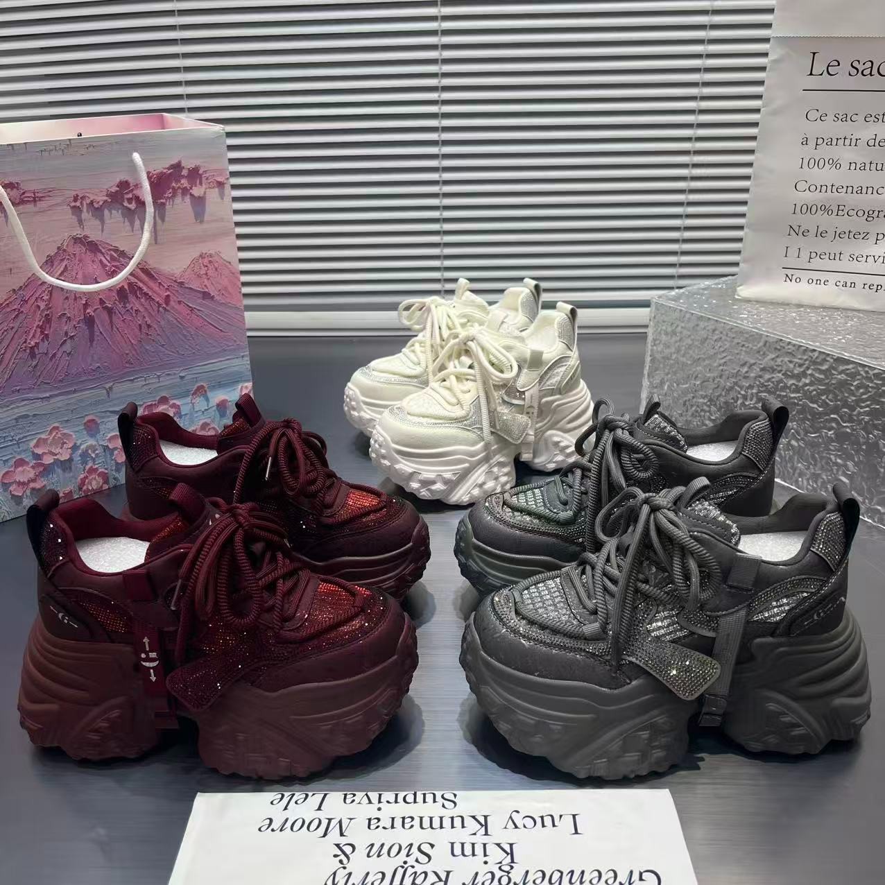 秋冬加绒厚底时尚老爹鞋女韩版防滑休闲运动鞋保暖冬季新款鞋子女