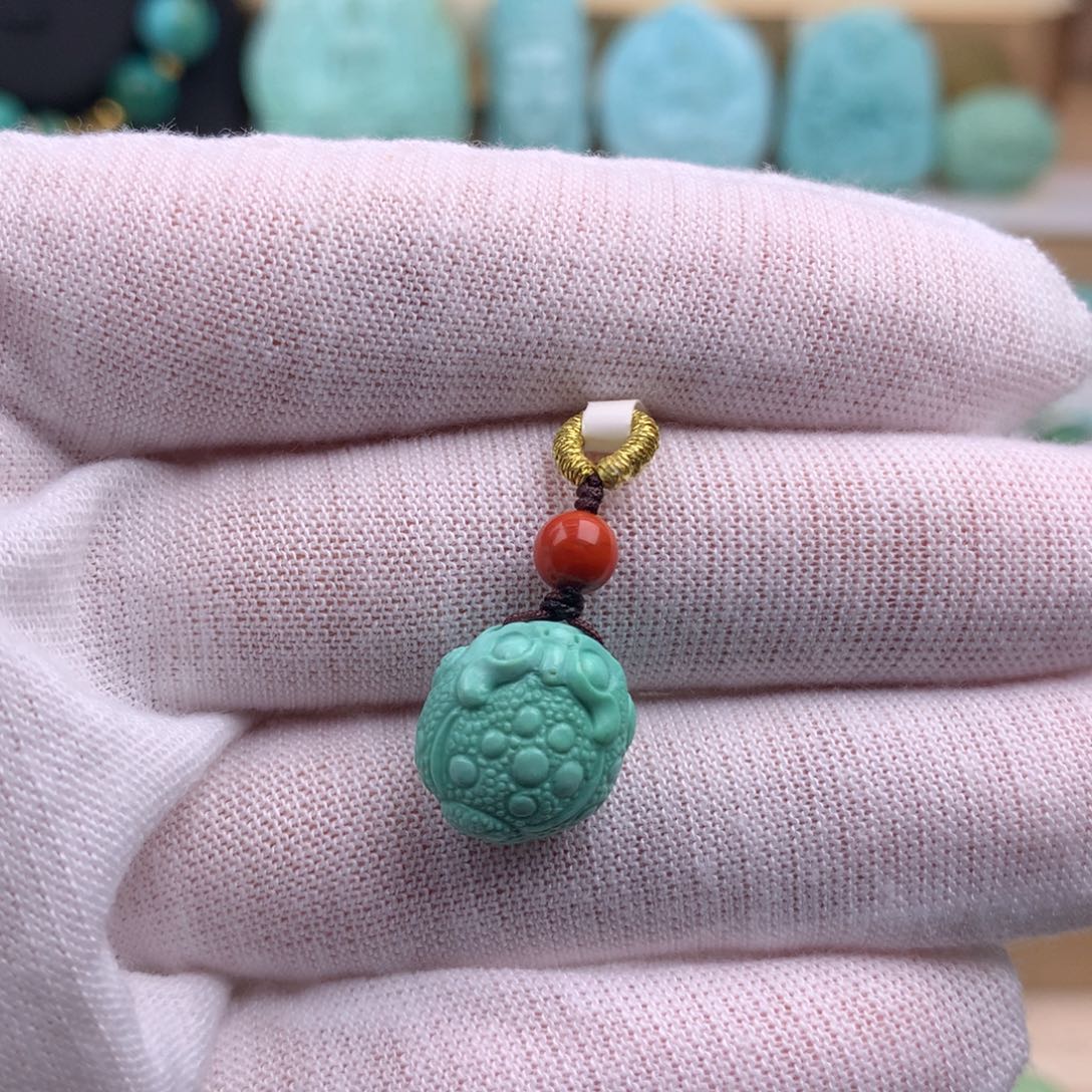 未镶嵌绿松石珠宝奇石12.3mm