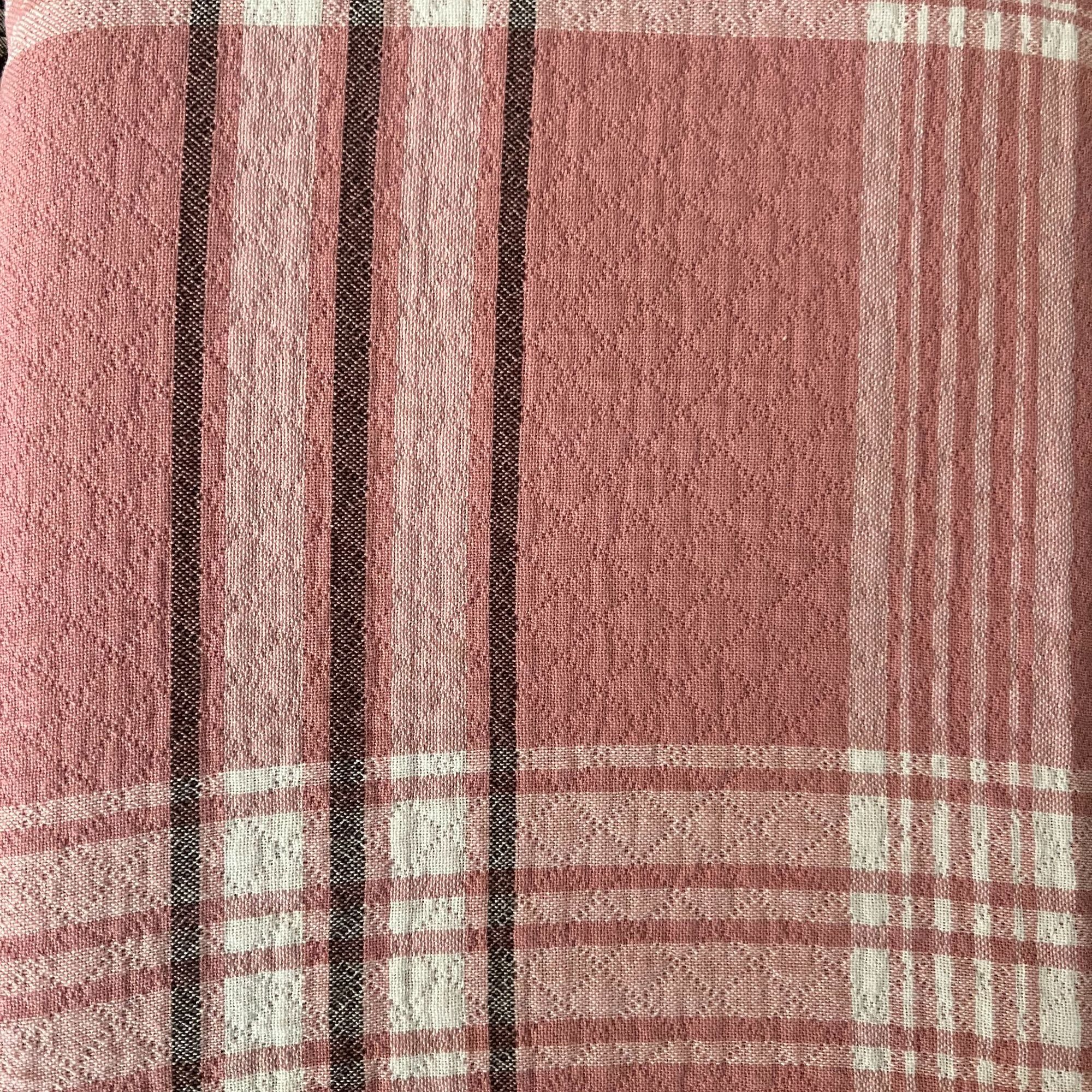 粉色条纹盖毯亲肤舒适棉床盖