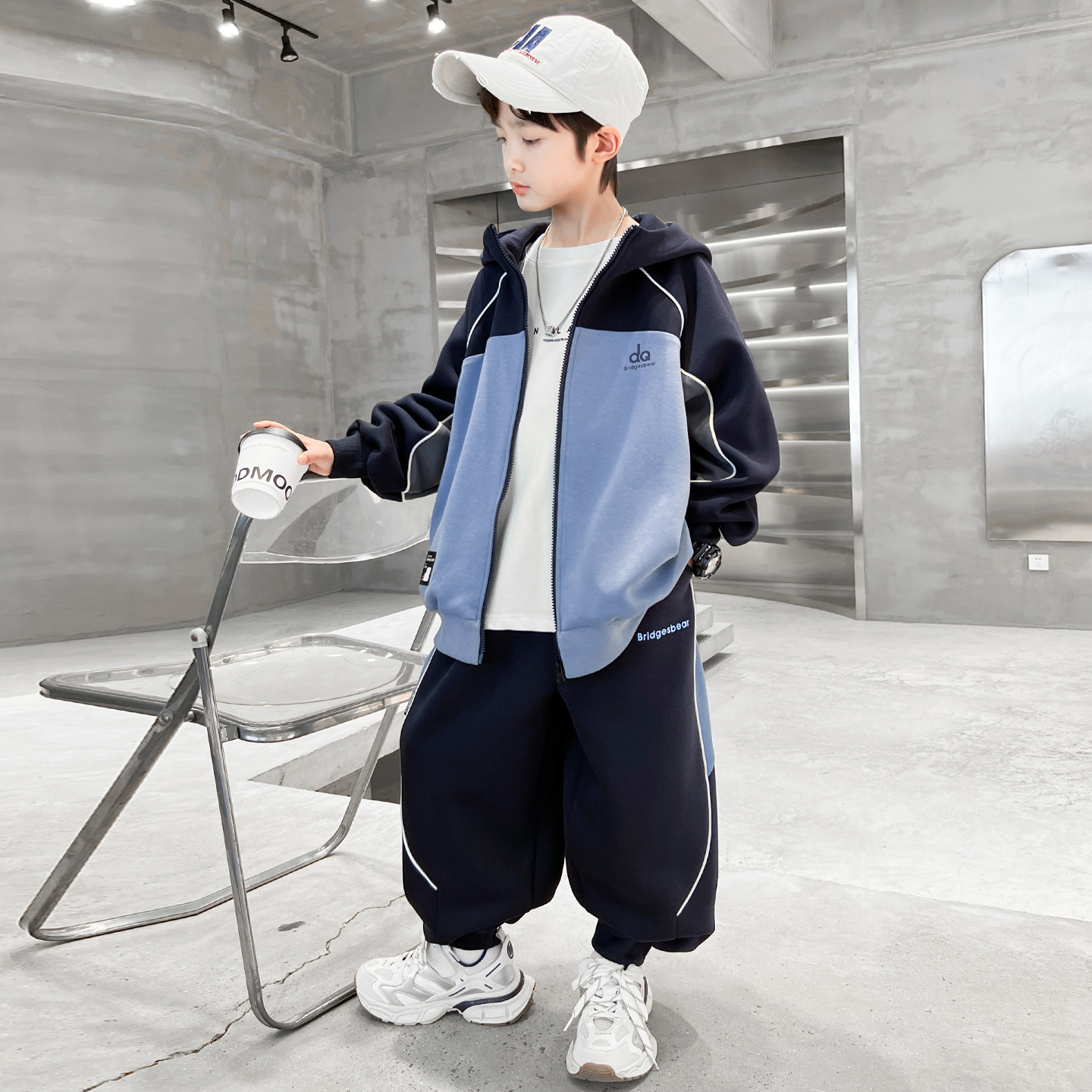 男童春秋款套装2025新款中大童秋装两件套网红潮【QSX-DR】A5178