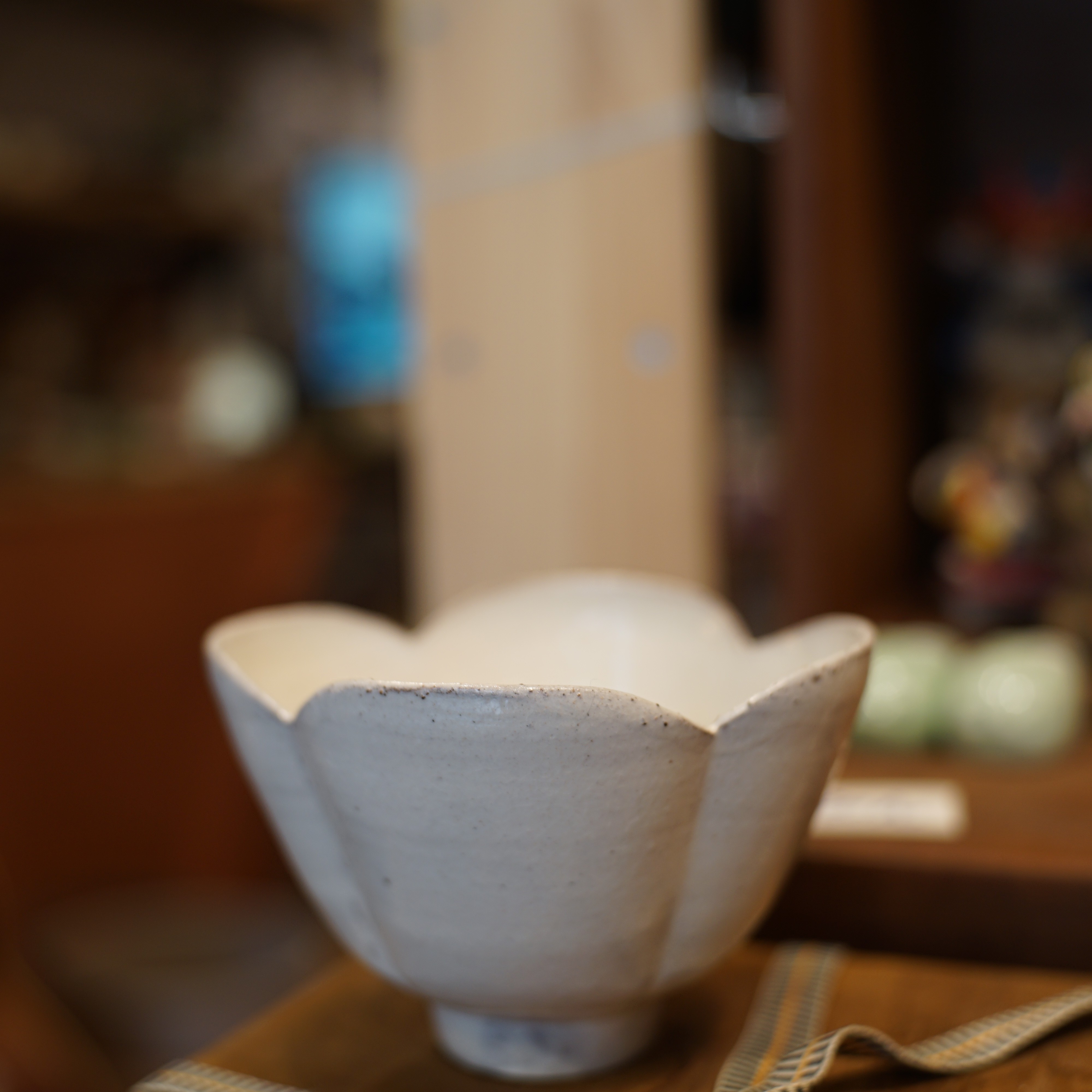 粉引茶碗一只 全手工 作者阿曾