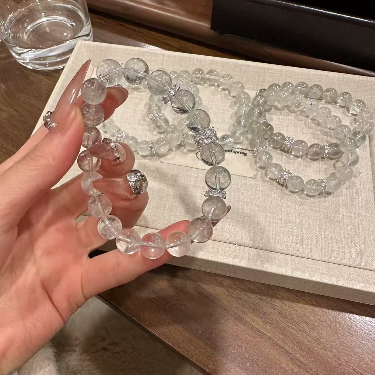 S313  绿泡泡  9mm绿阿塞设计款手串