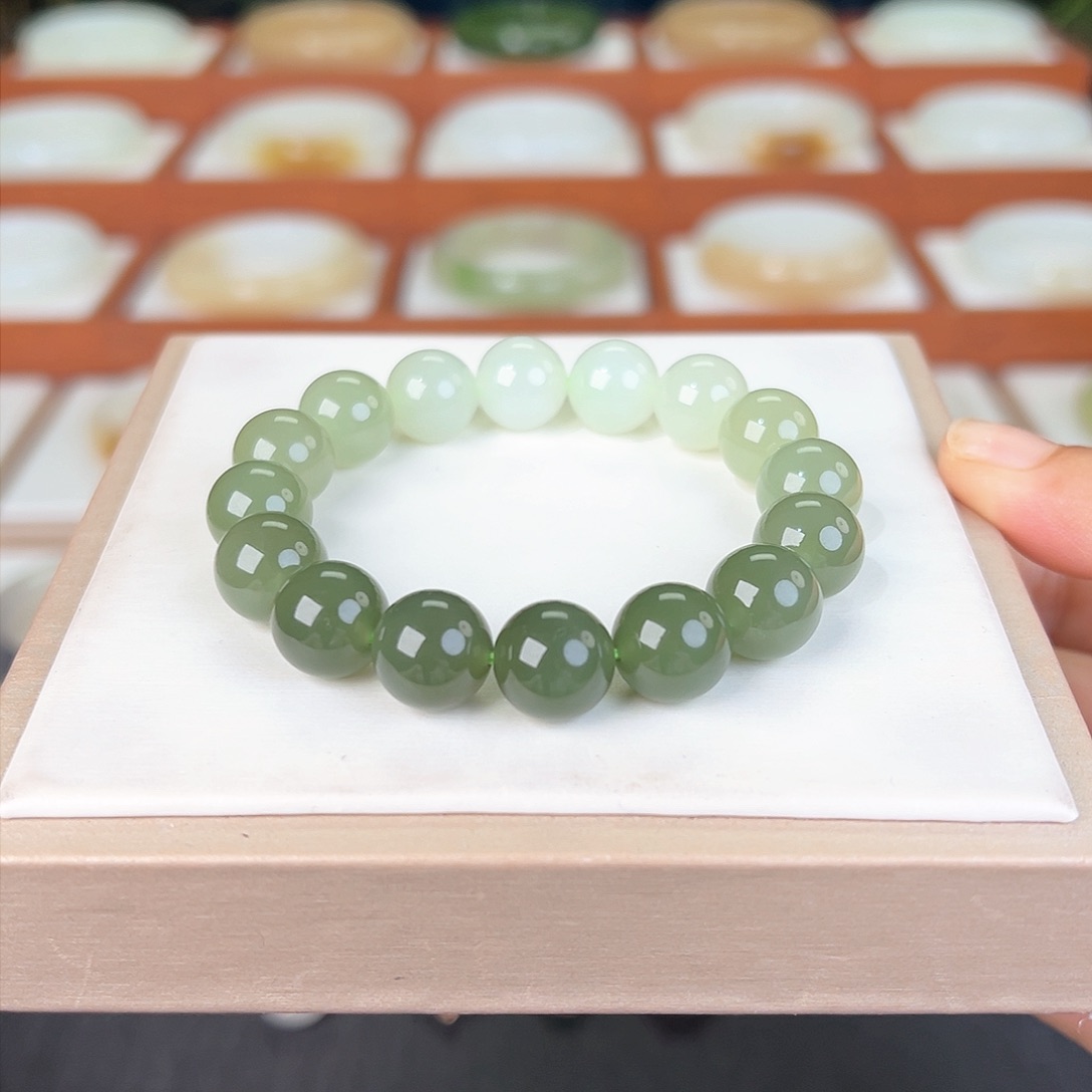 和田玉手串未镶嵌和田玉晴水手串