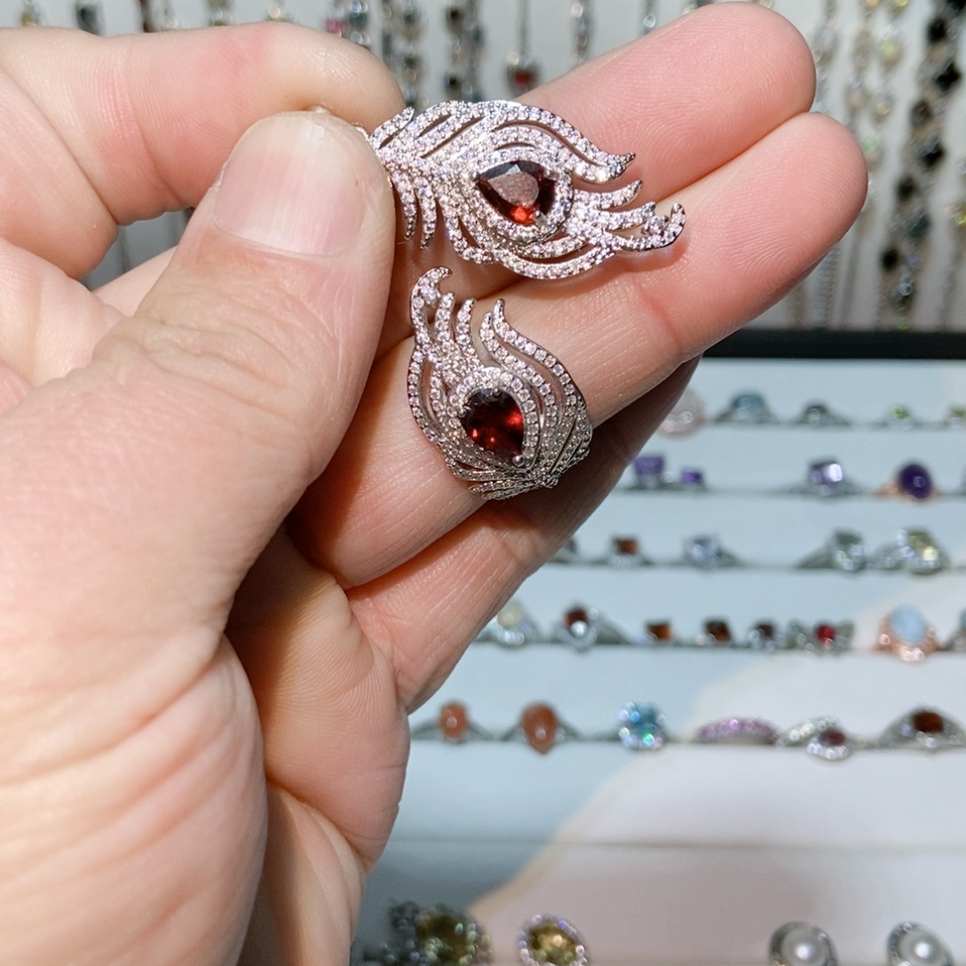 绿水晶戒指银S925镶嵌