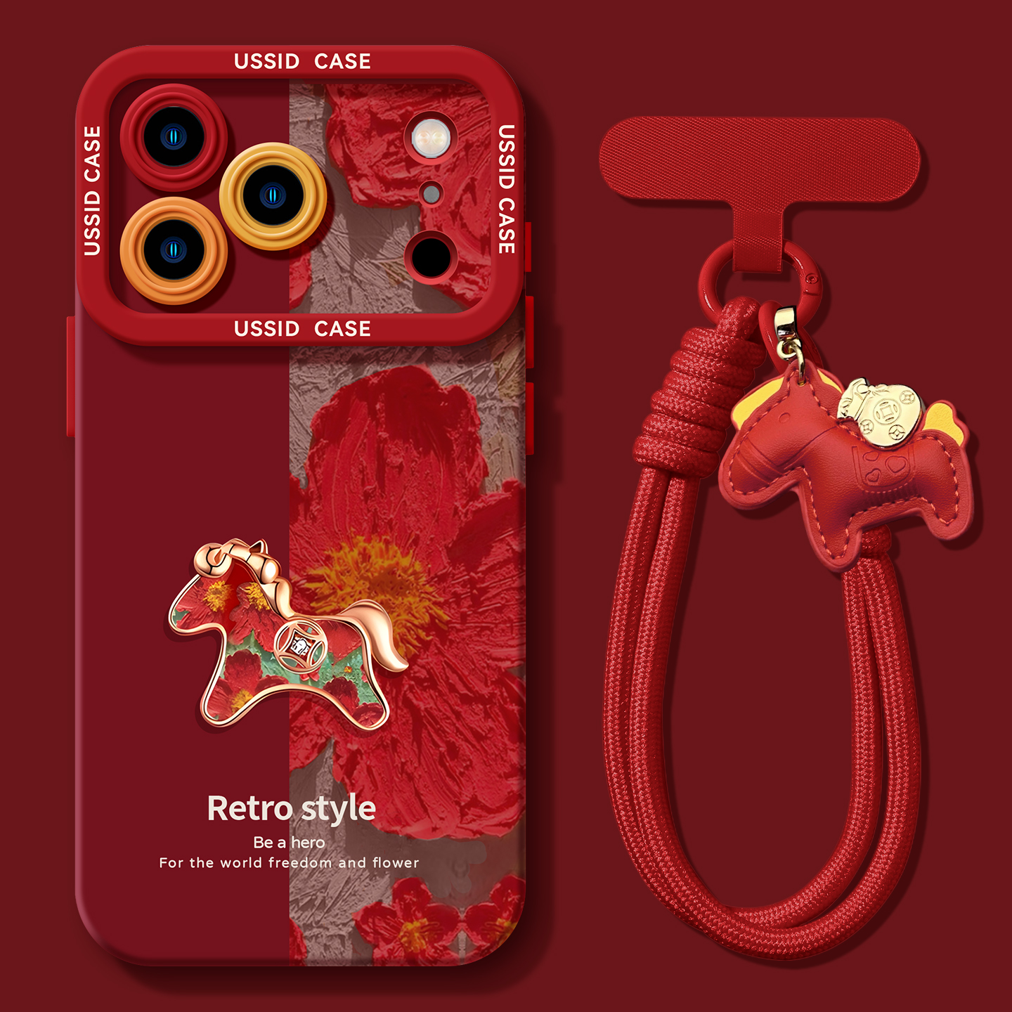 可爱小马适用iphone17手机壳苹果17promax新款本命年硅胶红色超火