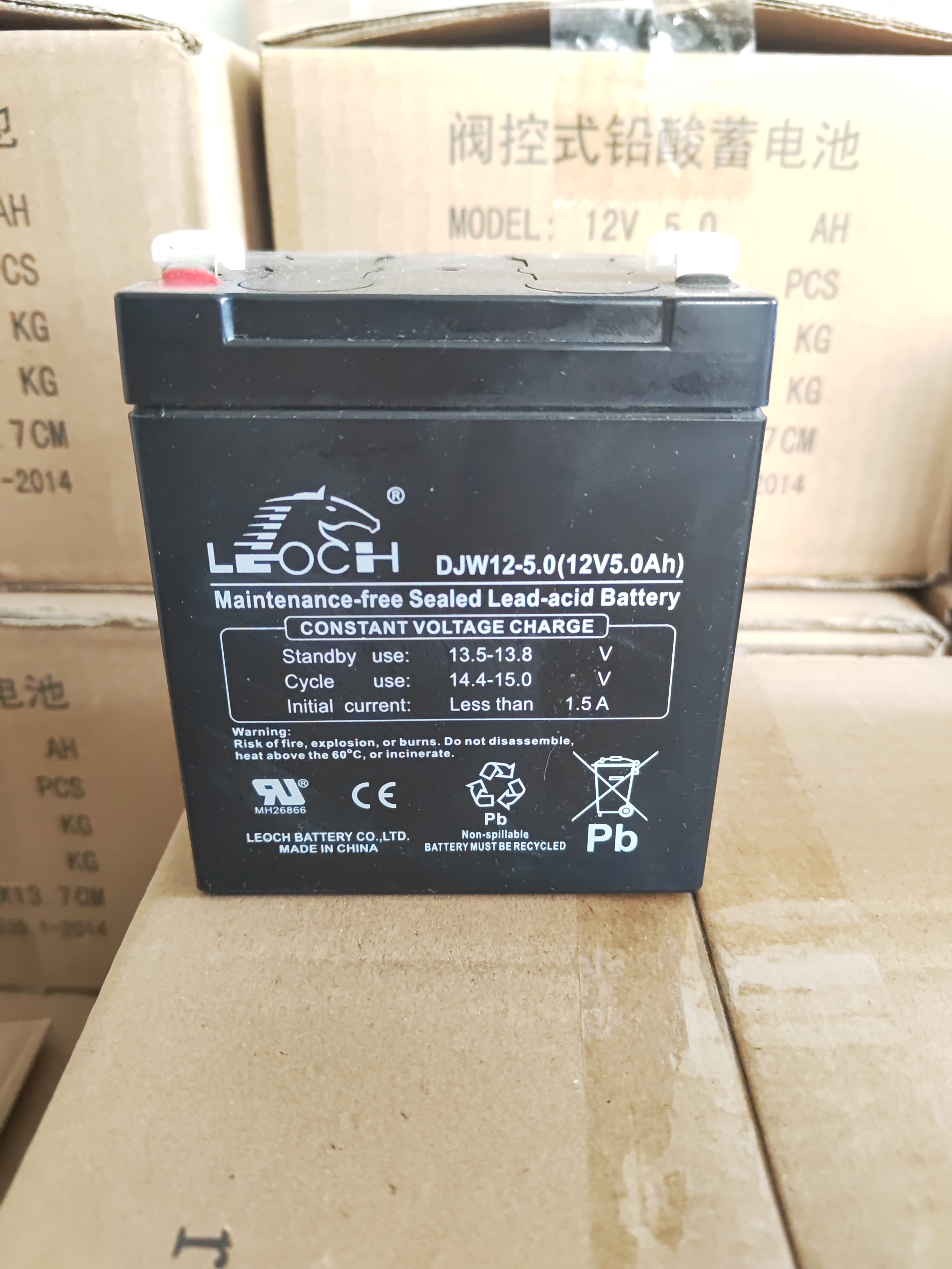 LEOCH理士蓄电池DJW12-5.0电梯轿顶应急电源12V5AH适用多种设备