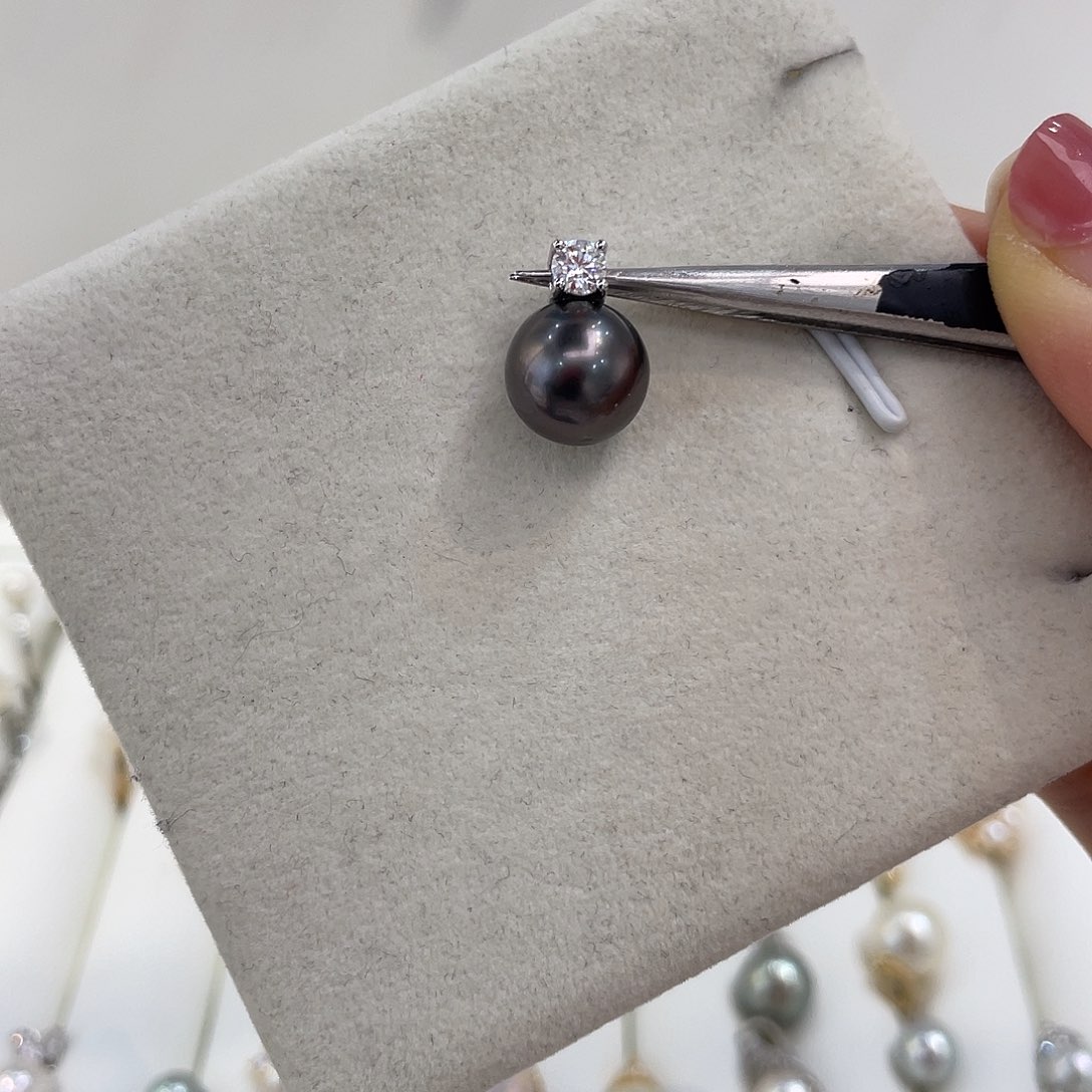 银S925镶嵌海水珍珠吊坠(不含链)